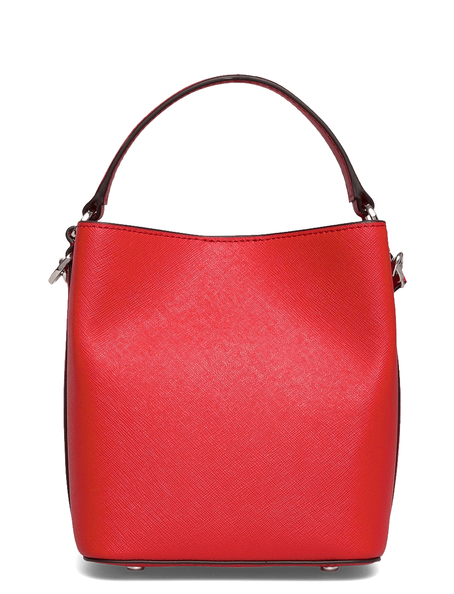 Lauren Ralph Lauren - Crosshatch Small Reese Bucket Bag - crossbody bags - bright vermillion - 1