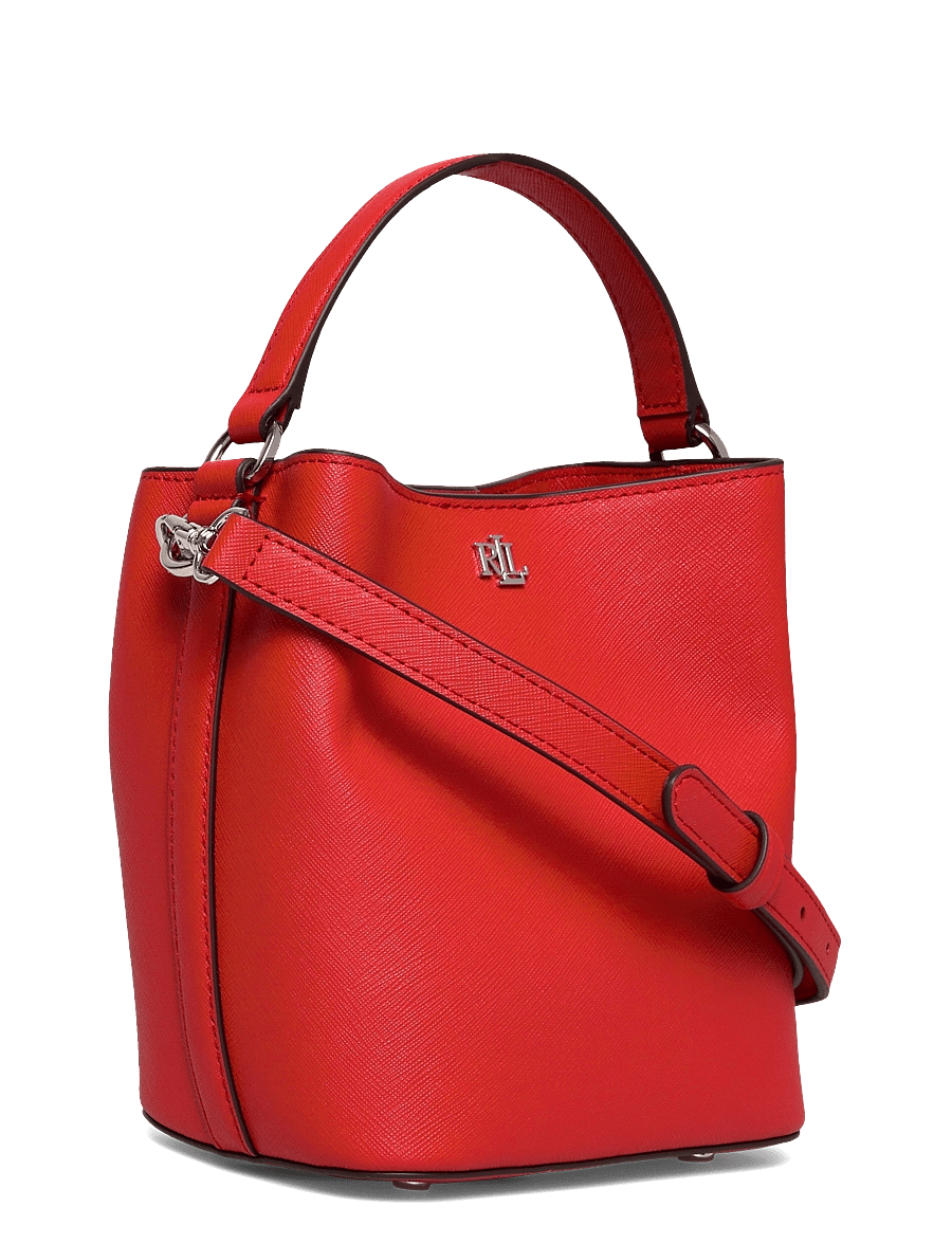 Lauren Ralph Lauren - Crosshatch Small Reese Bucket Bag - crossbody bags - bright vermillion - 2