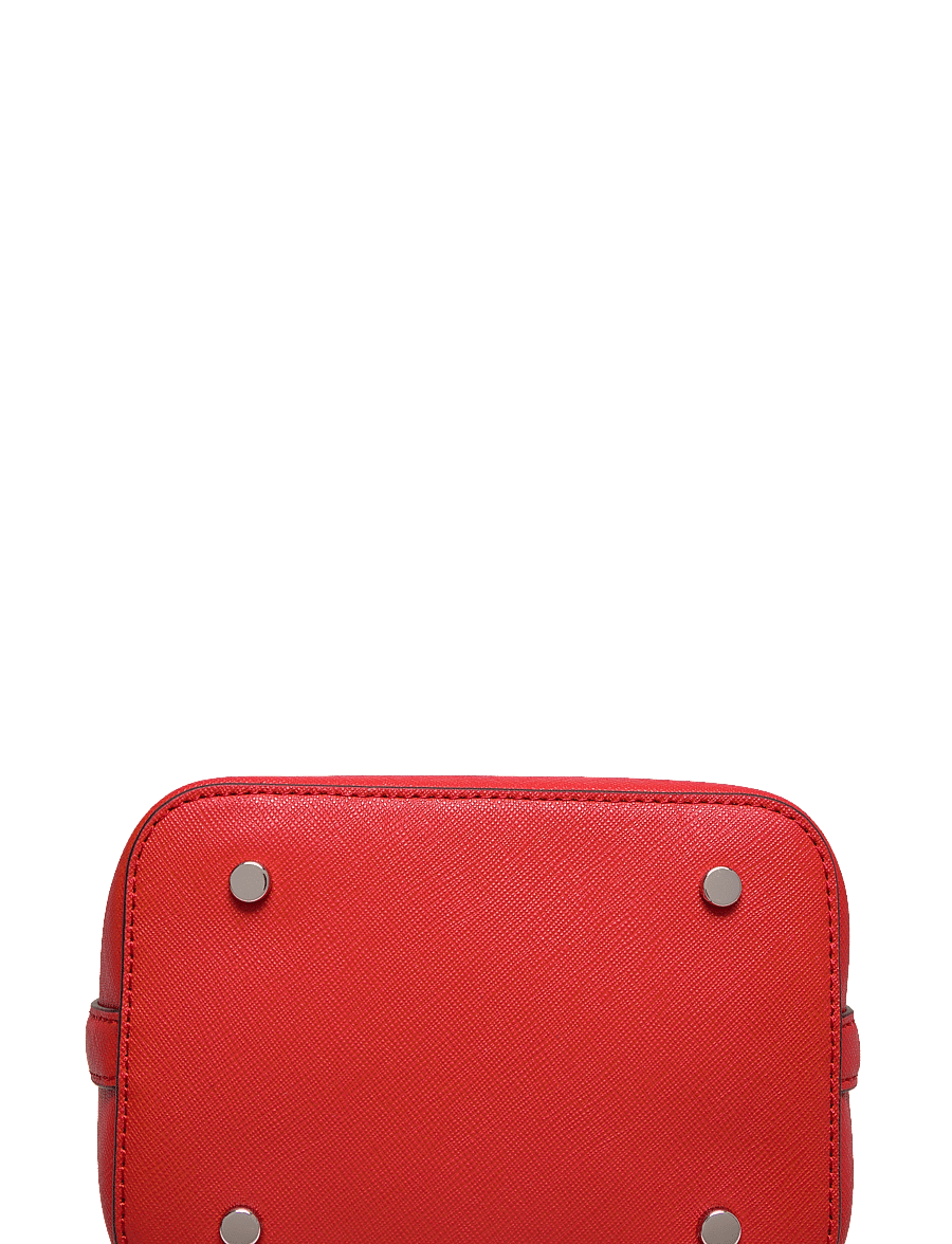 Lauren Ralph Lauren - Crosshatch Small Reese Bucket Bag - crossbody bags - bright vermillion - 3