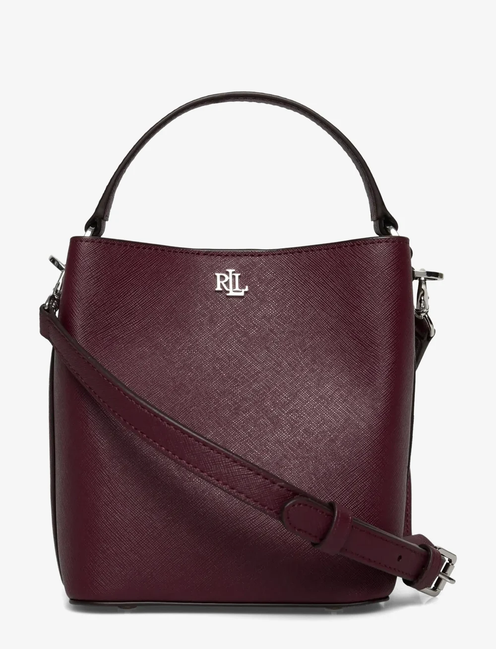 Lauren Ralph Lauren - Crosshatch Small Reese Bucket Bag - henkeltaschen - dark garnet - 0