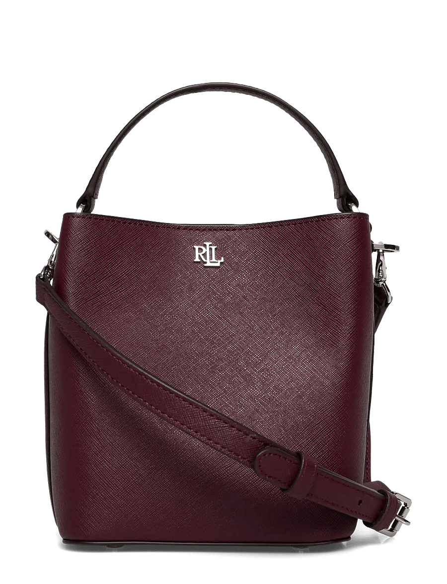 Lauren Ralph Lauren - CROSSHATCH LEATHER-REESE SM BKT-BUB - crossbody bags - dark garnet - 0
