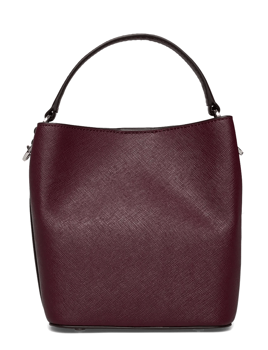 Lauren Ralph Lauren - CROSSHATCH LEATHER-REESE SM BKT-BUB - crossbody bags - dark garnet - 1