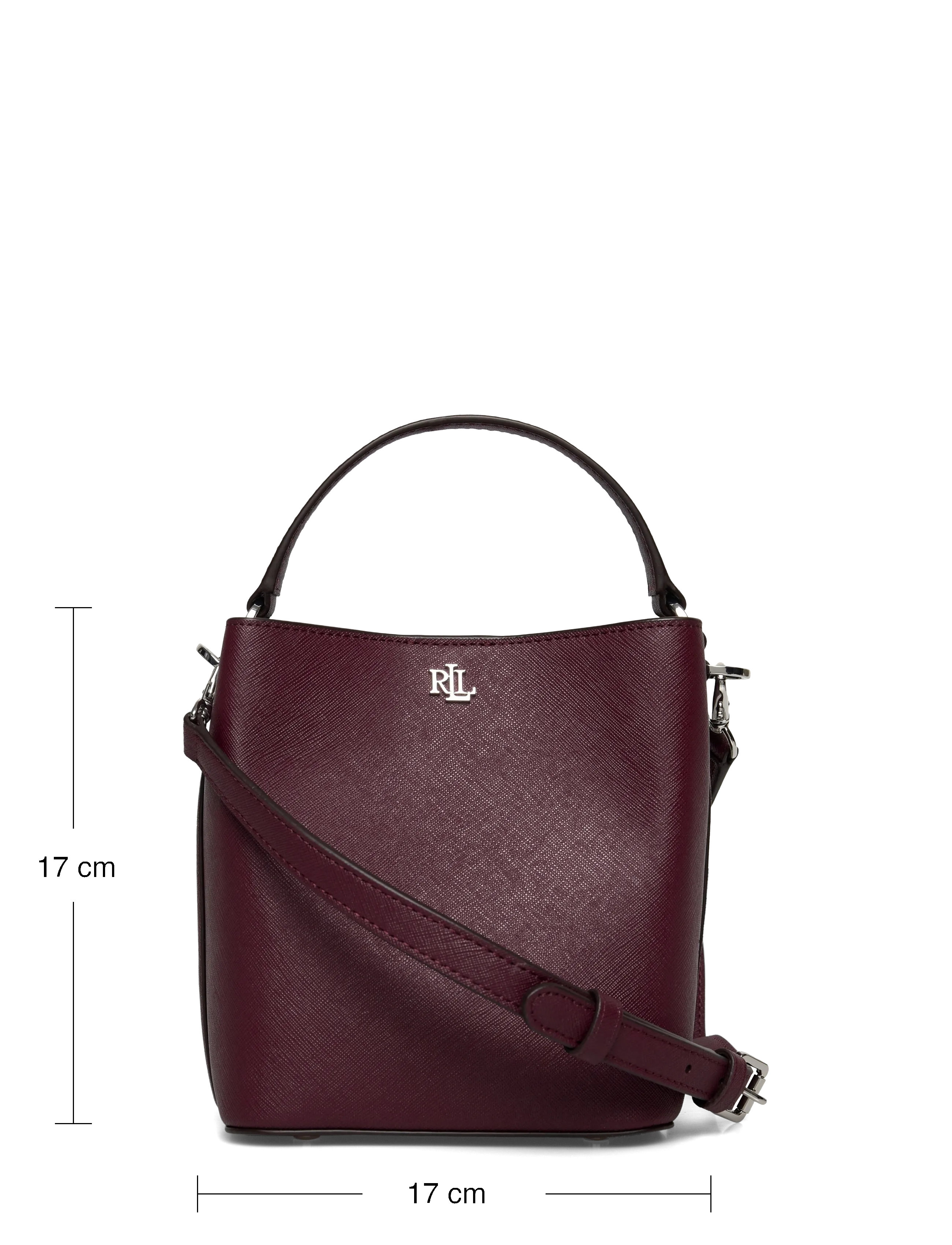 Lauren Ralph Lauren - CROSSHATCH LEATHER-REESE SM BKT-BUB - crossbody bags - dark garnet - 3