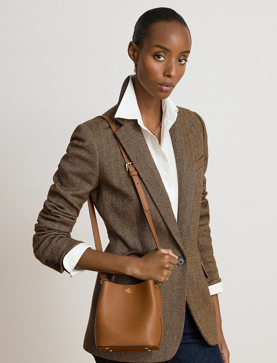 Lauren Ralph Lauren - Crosshatch Small Reese Bucket Bag - trendy tasker - lauren tan - 1