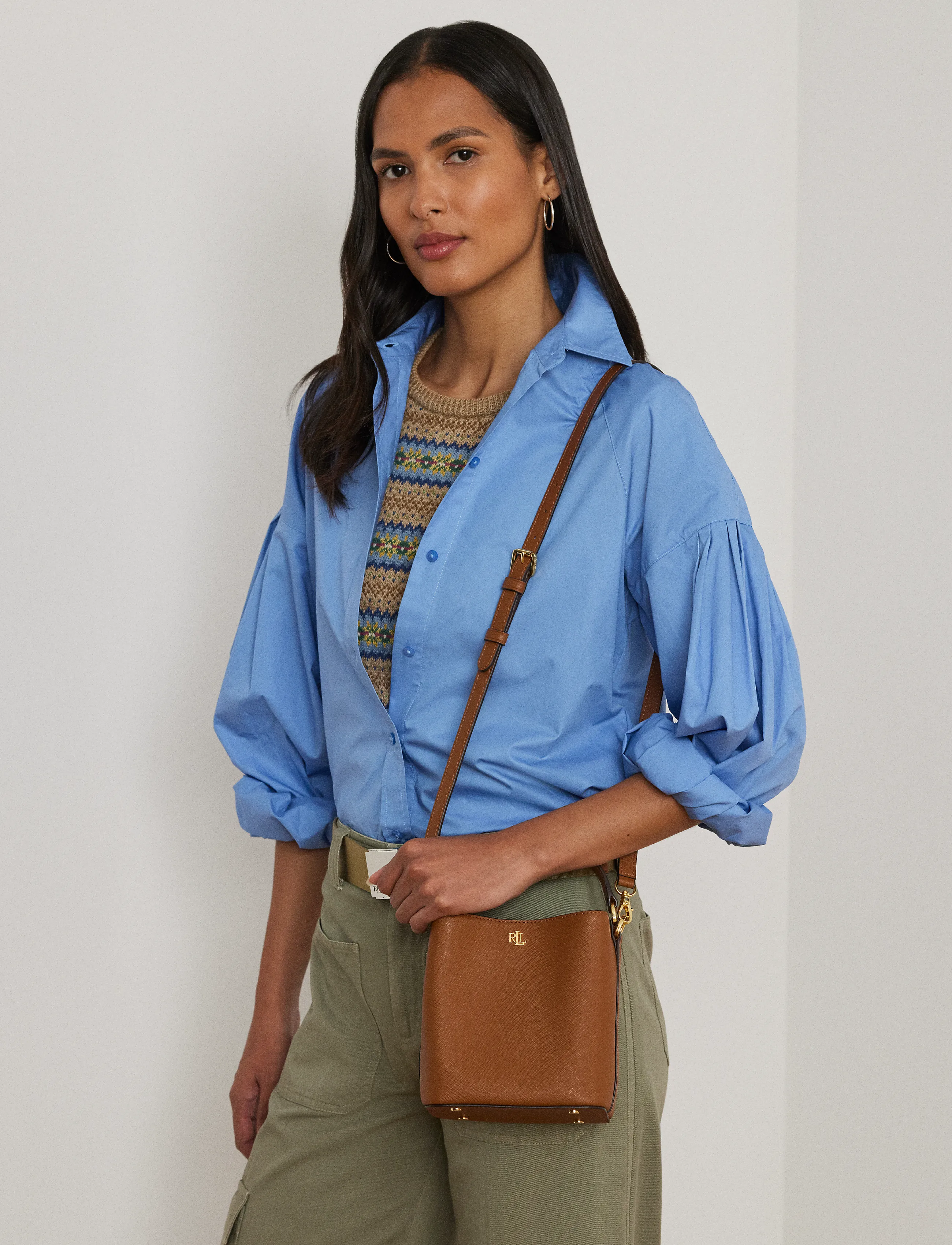 Lauren Ralph Lauren - Crosshatch Small Reese Bucket Bag - aksessuaarid - lauren tan - 5