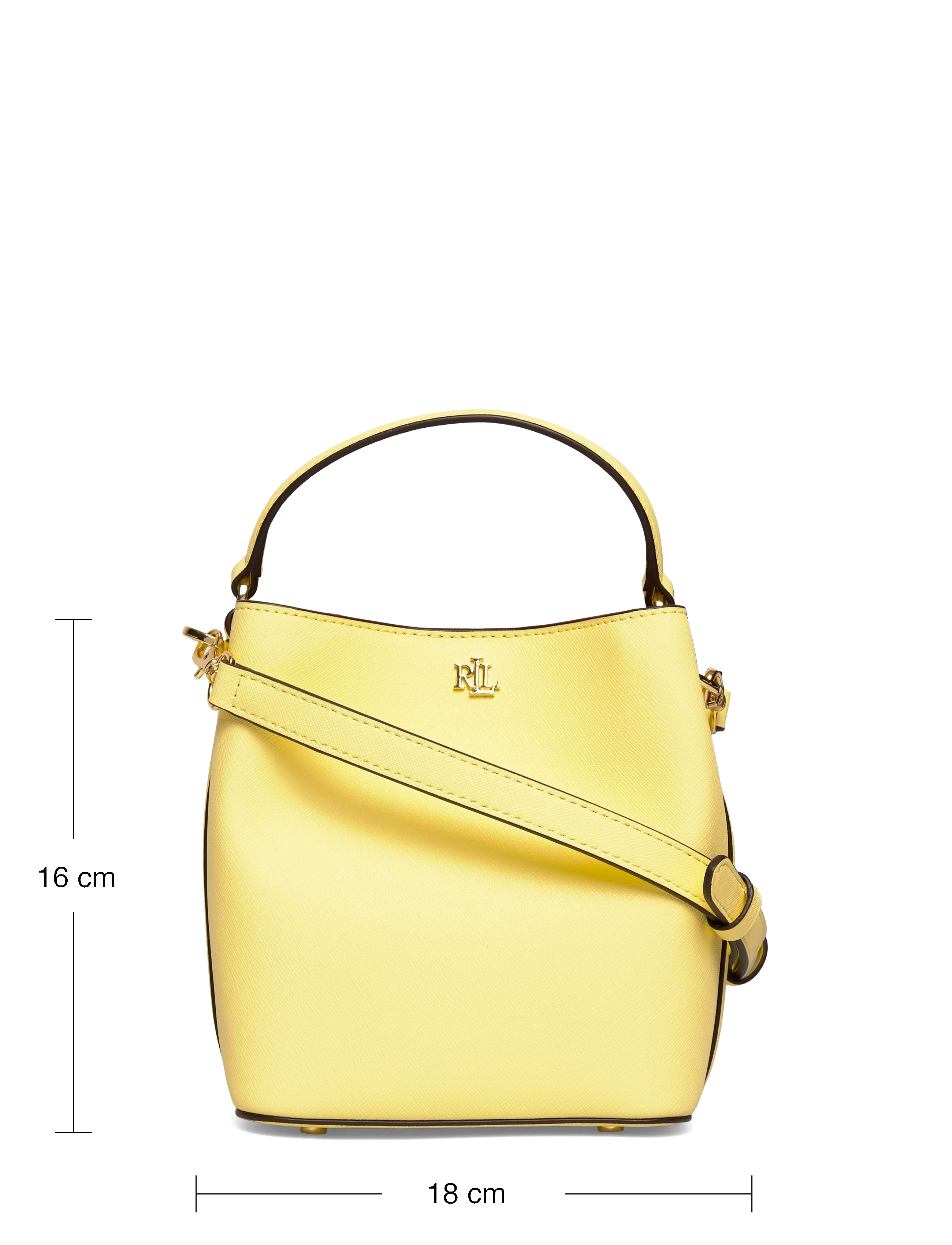Lauren Ralph Lauren - CROSSHATCH LEATHER-REESE SM BKT-BUB-SMA - crossbody kotid - lemon sorbet - 3