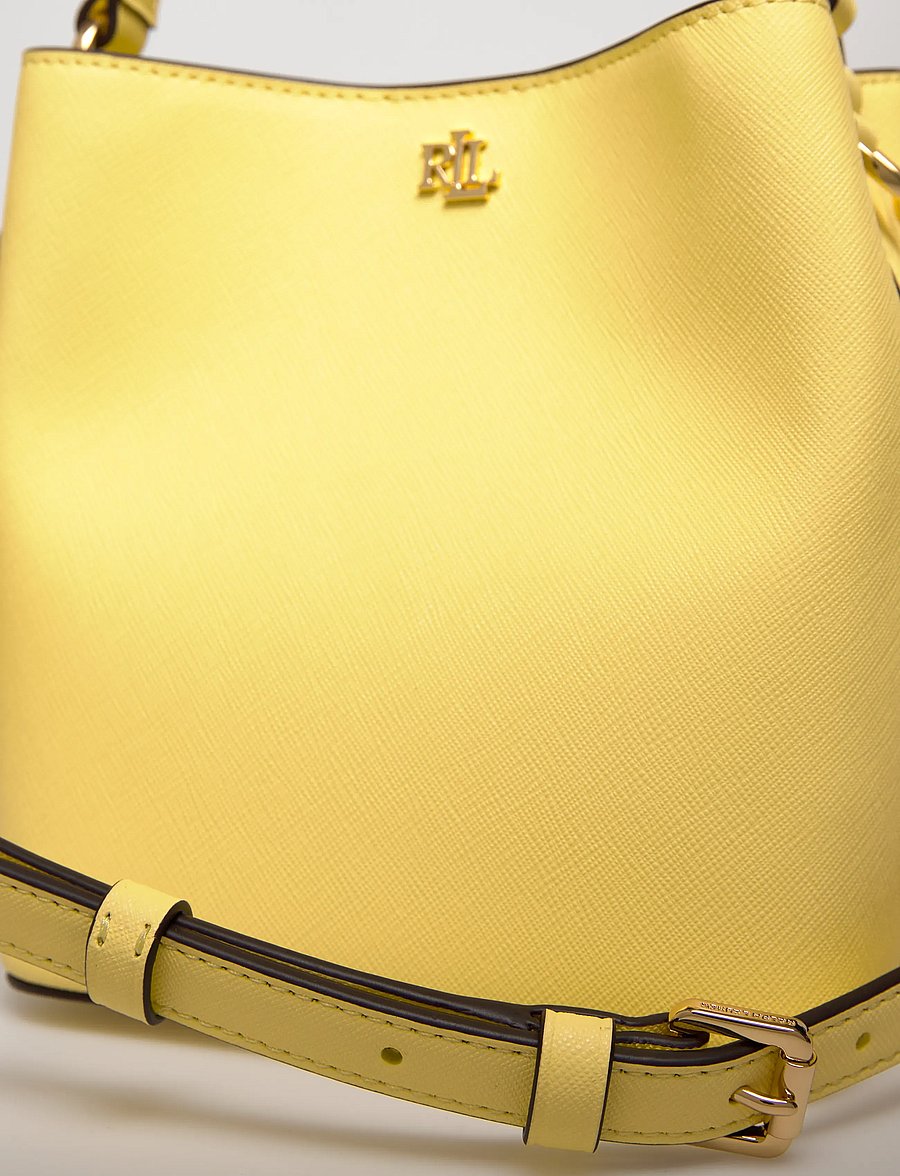 Lauren Ralph Lauren - CROSSHATCH LEATHER-REESE SM BKT-BUB-SMA - crossbody kotid - lemon sorbet - 4