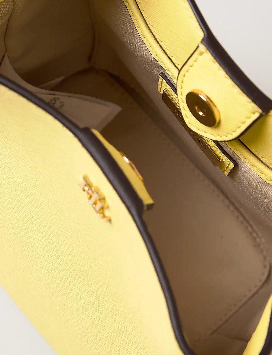 Lauren Ralph Lauren - CROSSHATCH LEATHER-REESE SM BKT-BUB-SMA - crossbody kotid - lemon sorbet - 5