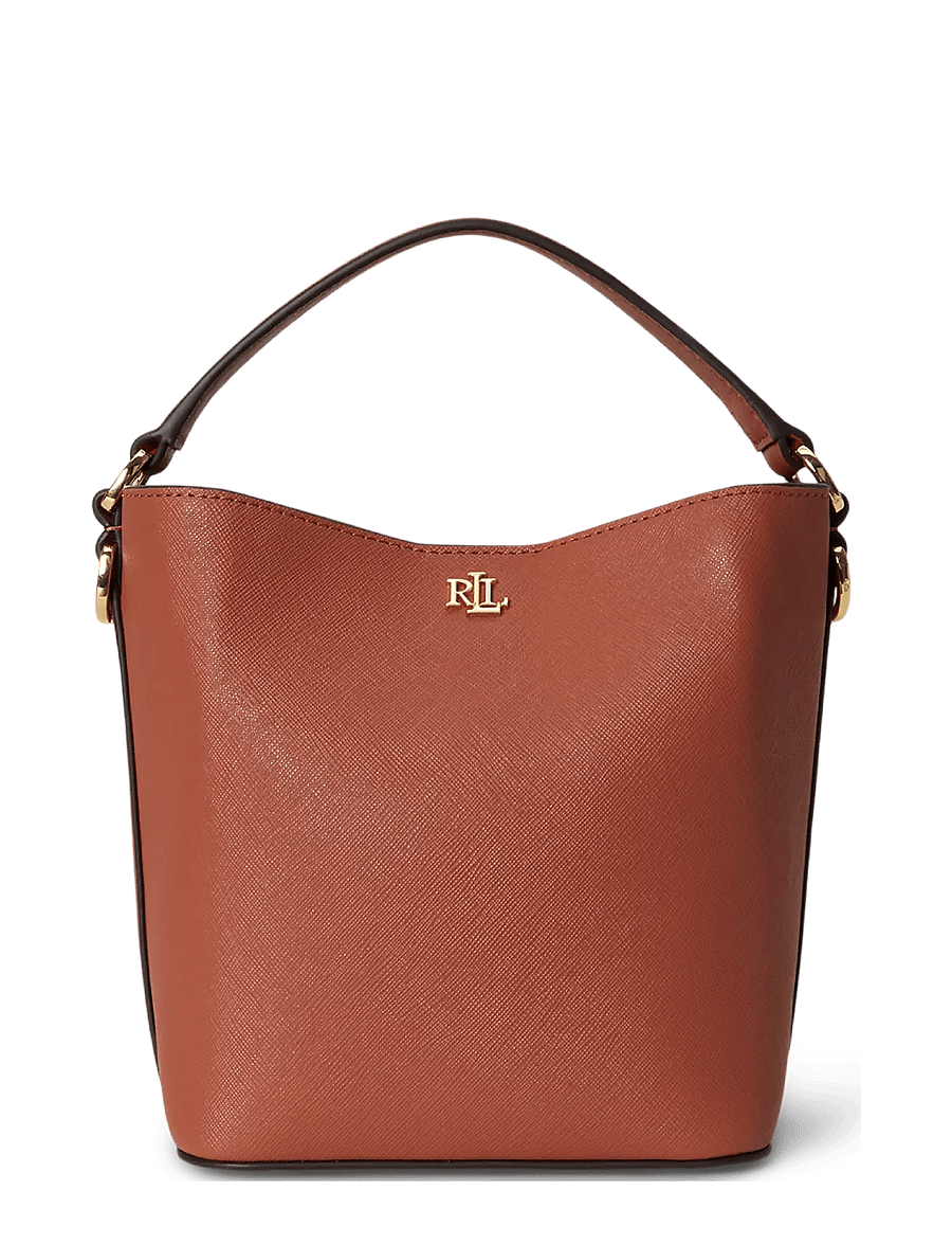 Lauren Ralph Lauren - Crosshatch Small Reese Bucket Bag - crossbody bags - red terracotta - 0