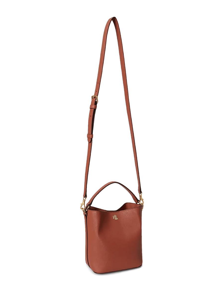 Lauren Ralph Lauren - Crosshatch Small Reese Bucket Bag - crossbody bags - red terracotta - 2