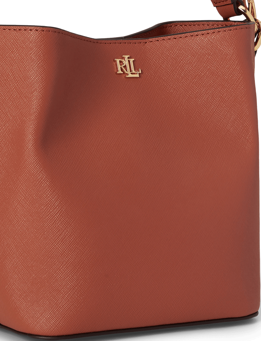 Lauren Ralph Lauren - Crosshatch Small Reese Bucket Bag - crossbody bags - red terracotta - 3