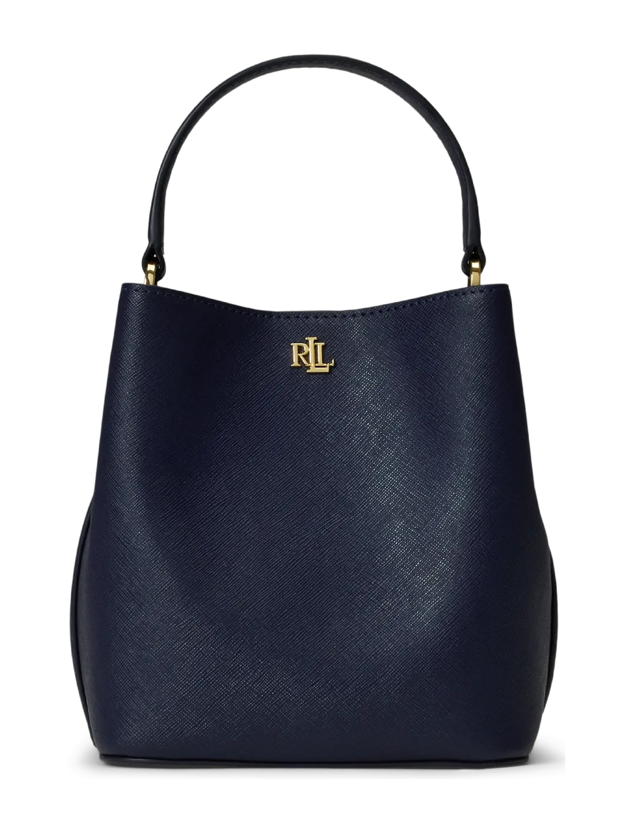 Lauren Ralph Lauren Crosshatch Small Reese Bucket Bag - Väskor - REFINED NAVY / navy