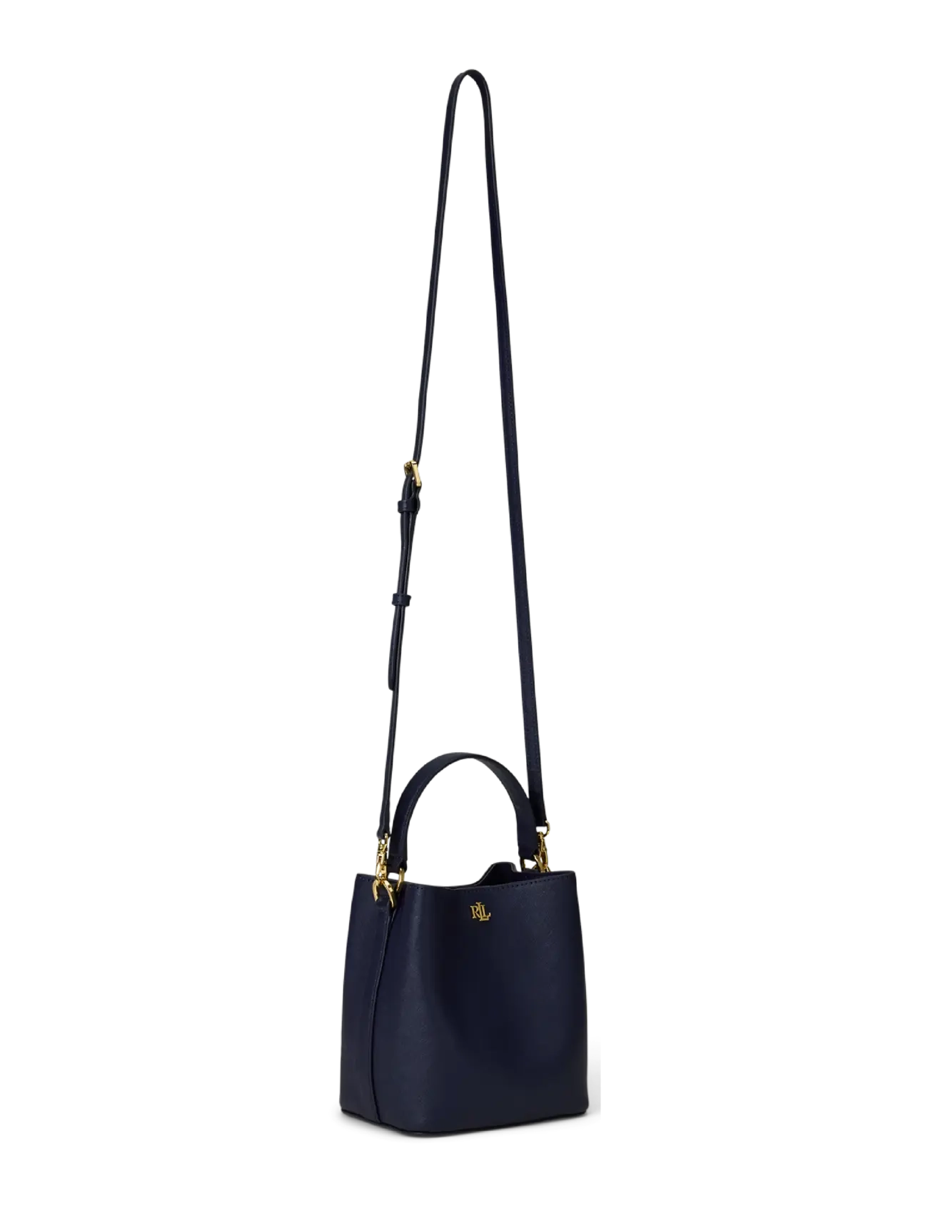 Lauren Ralph Lauren - Crosshatch Small Reese Bucket Bag - crossbody bags - refined navy - 3
