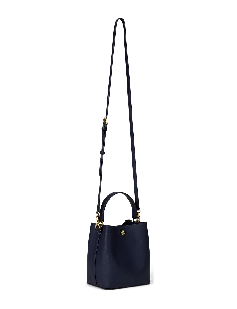 Lauren Ralph Lauren - Crosshatch Small Reese Bucket Bag - crossbody bags - refined navy - 3