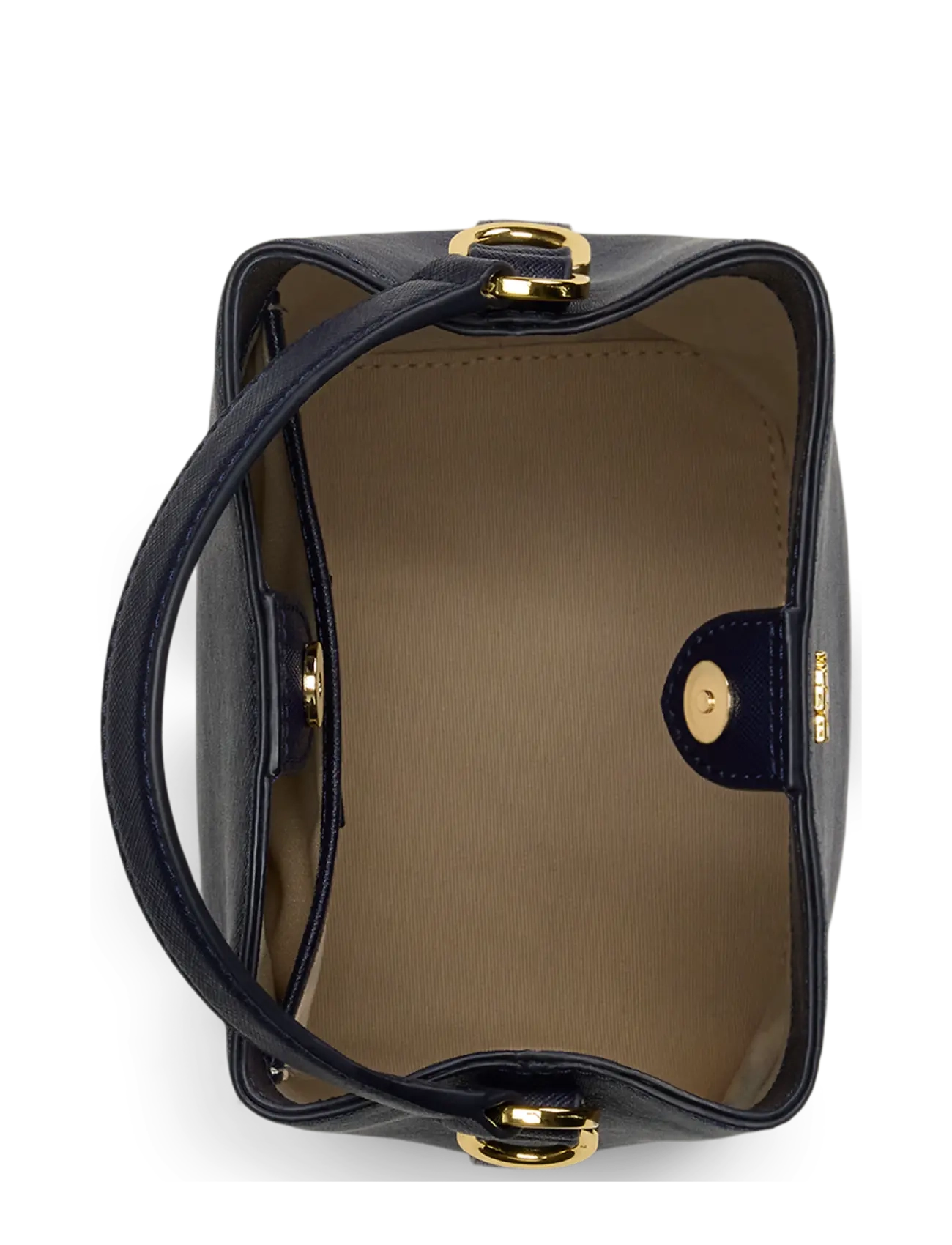 Lauren Ralph Lauren - Crosshatch Small Reese Bucket Bag - crossbody bags - refined navy - 4