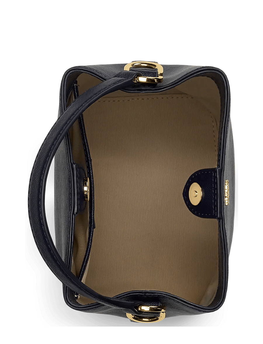 Lauren Ralph Lauren - Crosshatch Small Reese Bucket Bag - crossbody bags - refined navy - 4