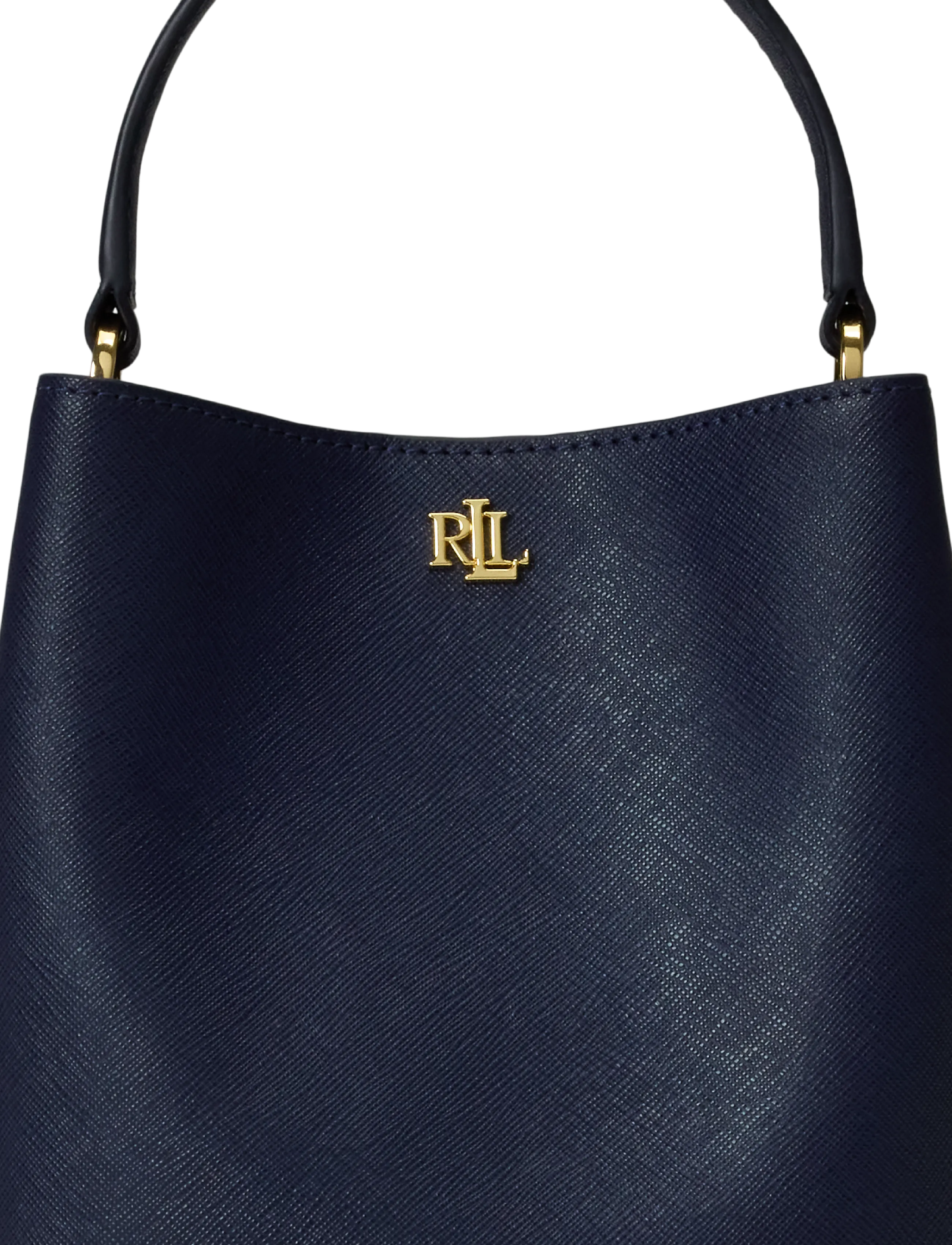 Lauren Ralph Lauren - Crosshatch Small Reese Bucket Bag - crossbody bags - refined navy - 5