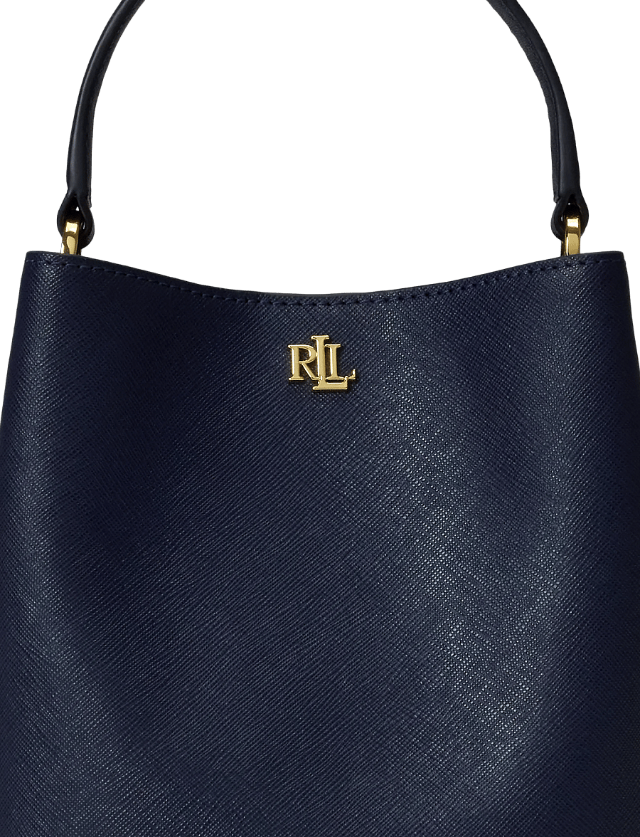 Lauren Ralph Lauren - Crosshatch Small Reese Bucket Bag - crossbody bags - refined navy - 5