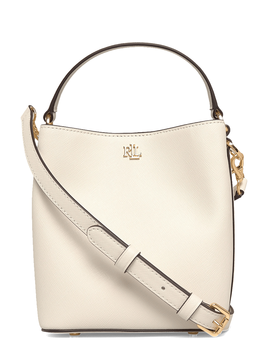Lauren Ralph Lauren - Crosshatch Small Reese Bucket Bag - crossbody bags - soft white/pb - 0