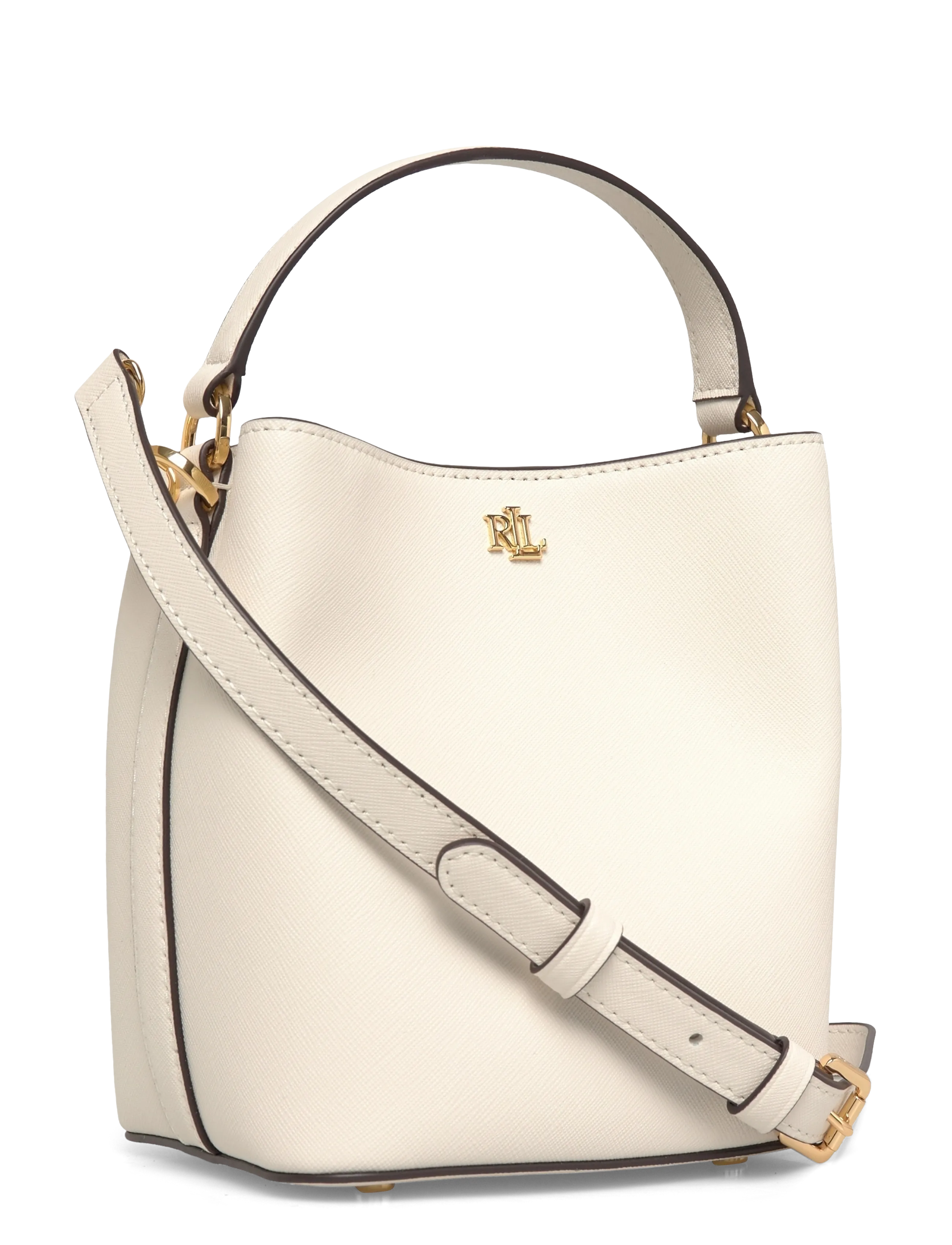Lauren Ralph Lauren - Crosshatch Small Reese Bucket Bag - crossbody bags - soft white/pb - 2