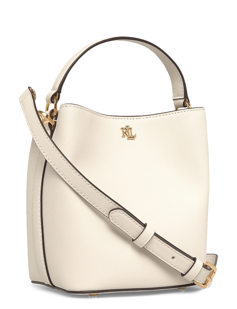 Lauren Ralph Lauren - Crosshatch Small Reese Bucket Bag - crossbody bags - soft white/pb - 2