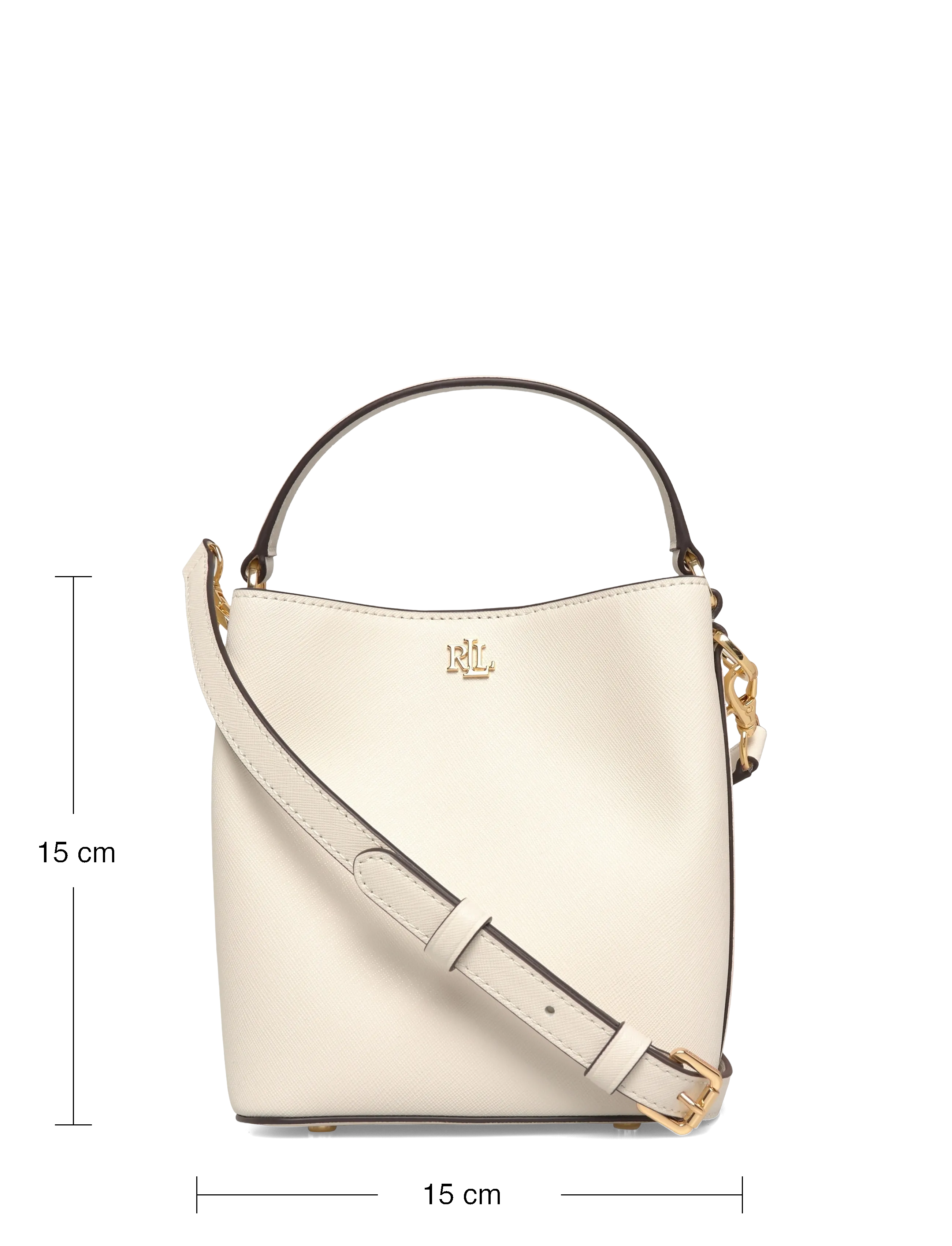 Lauren Ralph Lauren - Crosshatch Small Reese Bucket Bag - crossbody bags - soft white/pb - 3