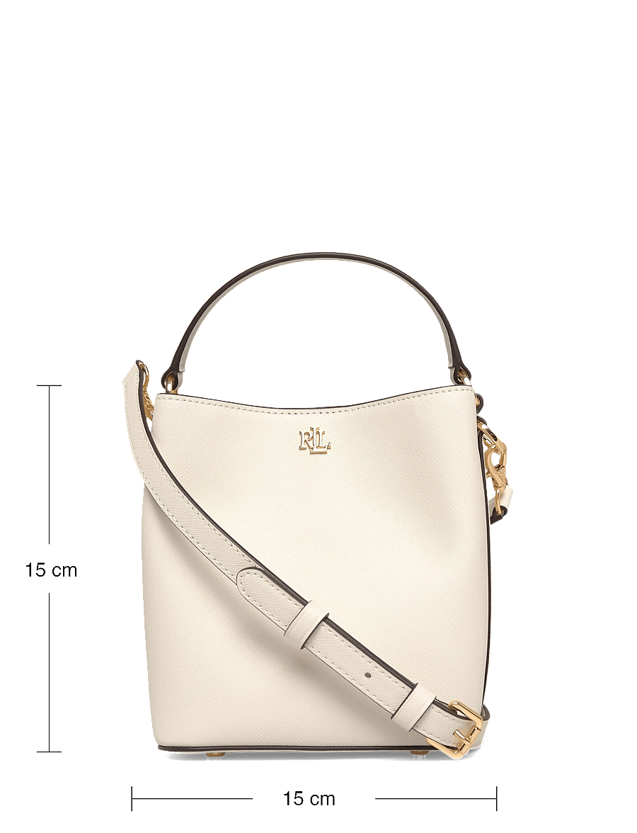 Lauren Ralph Lauren - Crosshatch Small Reese Bucket Bag - crossbody bags - soft white/pb - 3