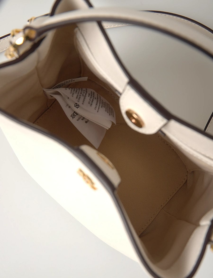 Lauren Ralph Lauren - Crosshatch Small Reese Bucket Bag - crossbody bags - soft white/pb - 5