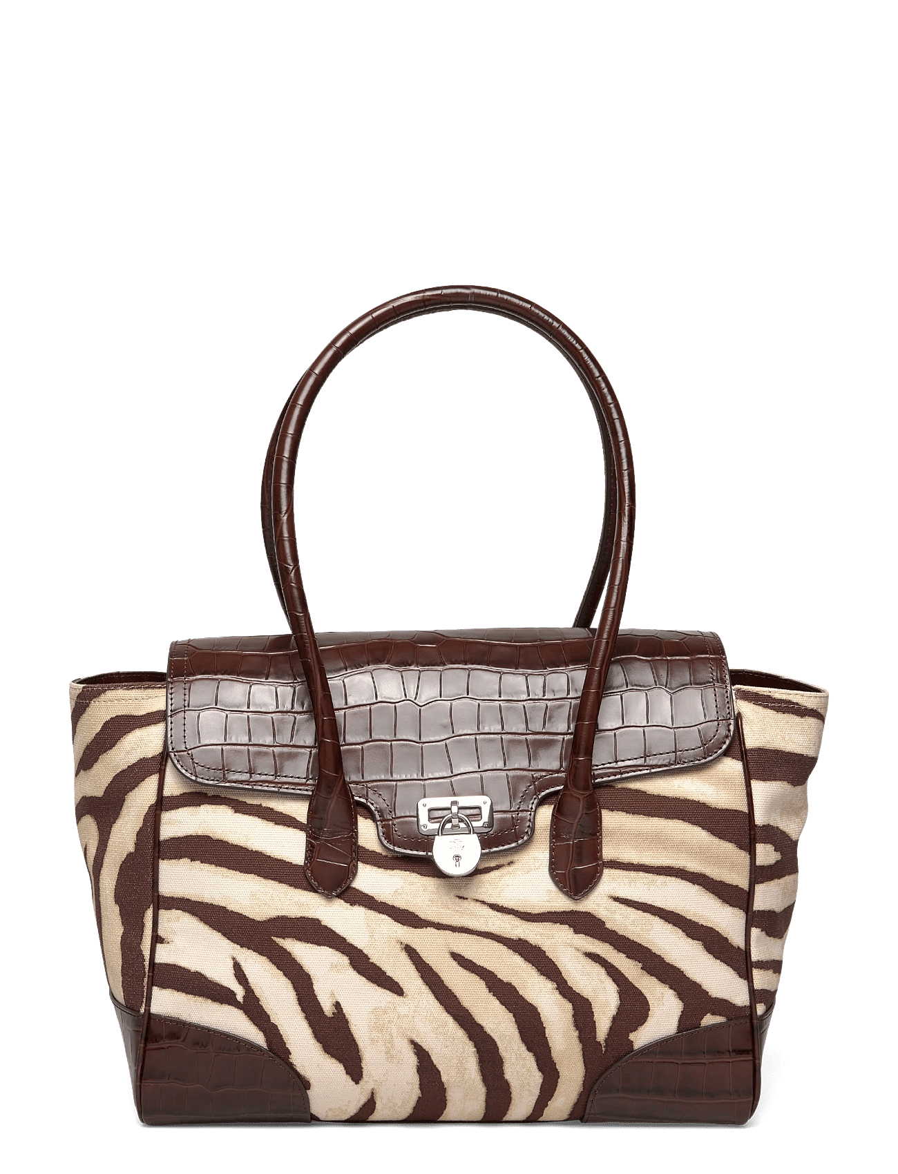 Zebra-Print Canvas Large Tanner Satchel - ZEBRA/DARK HICKOR