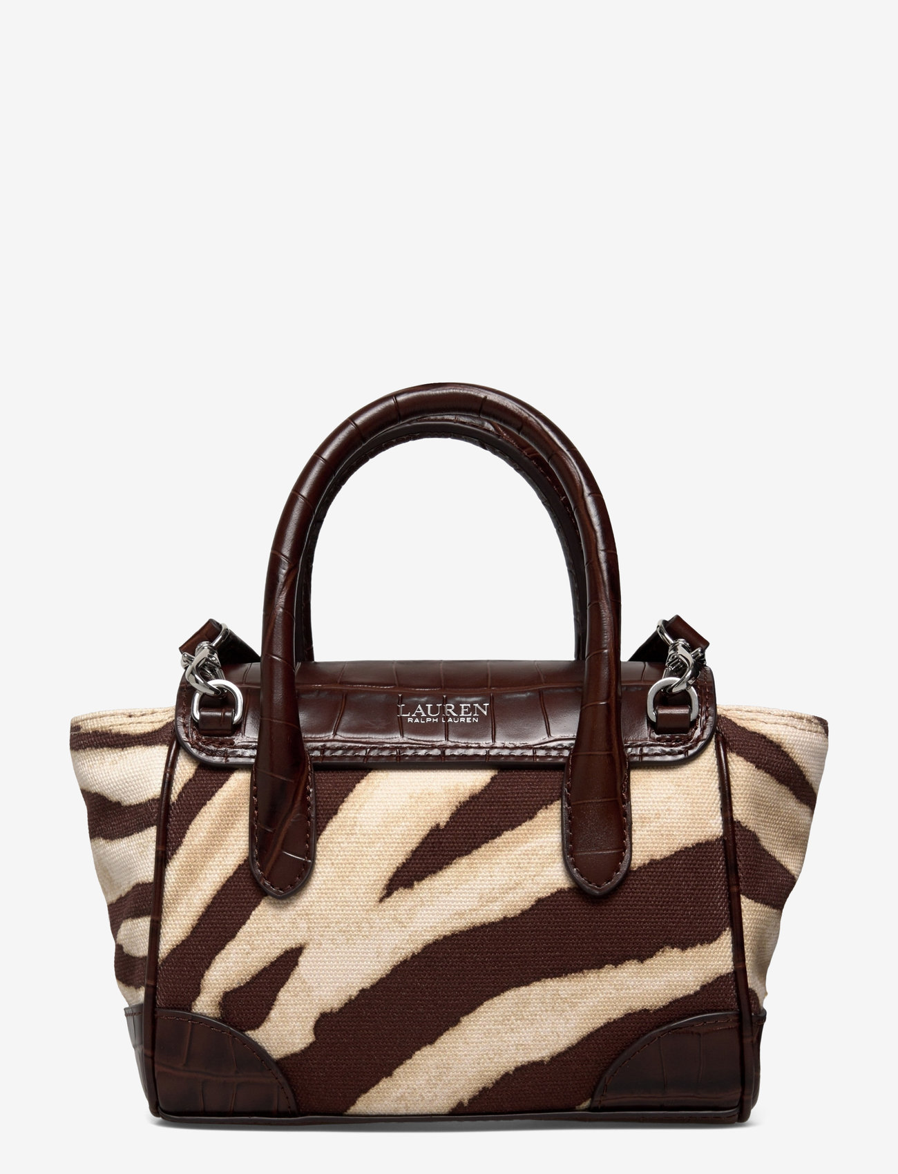 Lauren Ralph Lauren - Zebra-Print Canvas Small Tanner Satchel - special occasions - zebra/dark hickor - 1