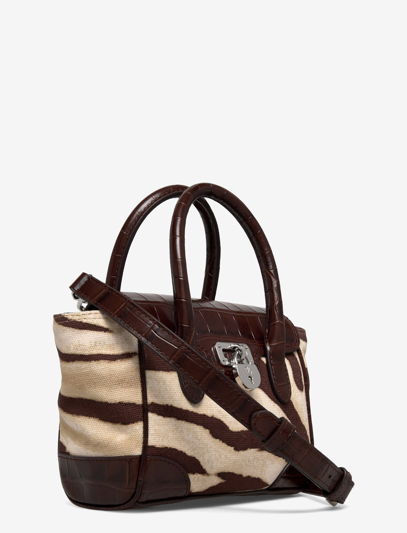Lauren Ralph Lauren - Zebra-Print Canvas Small Tanner Satchel - special occasions - zebra/dark hickor - 2