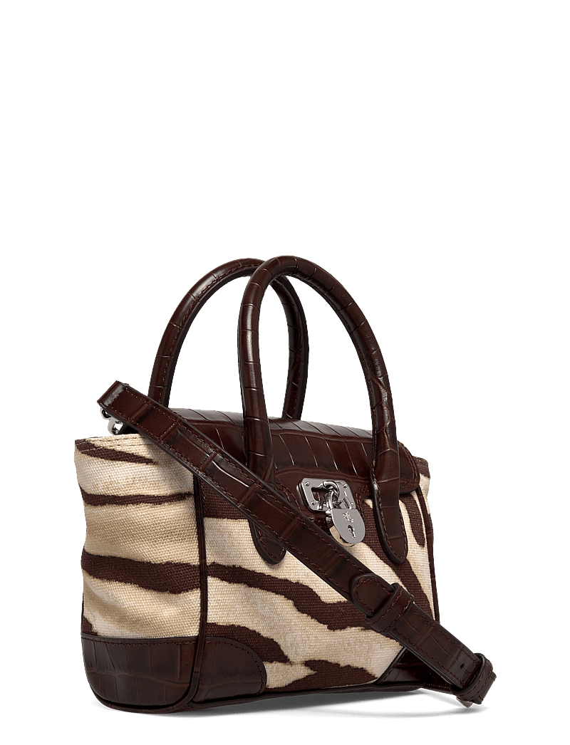 Lauren Ralph Lauren - Zebra-Print Canvas Small Tanner Satchel - speciella tillfällen - zebra/dark hickor - 2