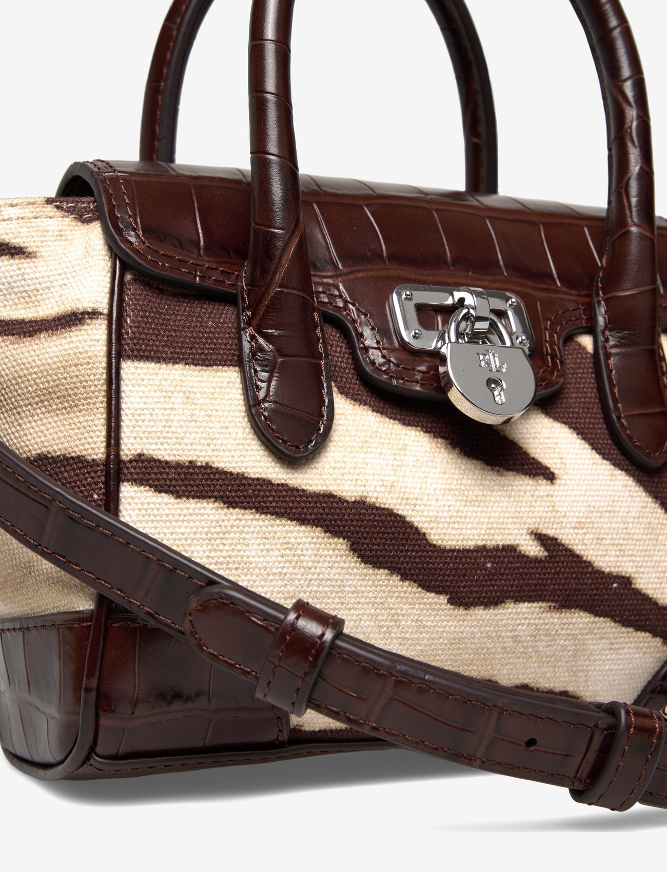 Lauren Ralph Lauren - Zebra-Print Canvas Small Tanner Satchel - special occasions - zebra/dark hickor - 3