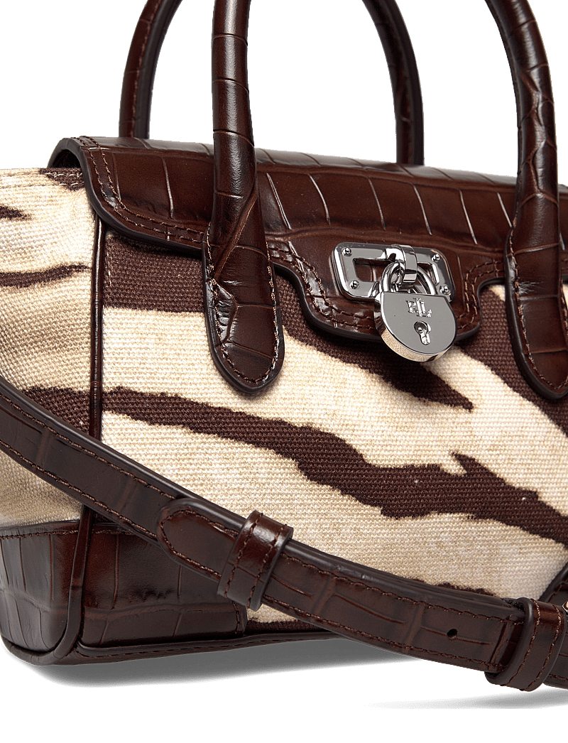 Lauren Ralph Lauren - Zebra-Print Canvas Small Tanner Satchel - speciella tillfällen - zebra/dark hickor - 3