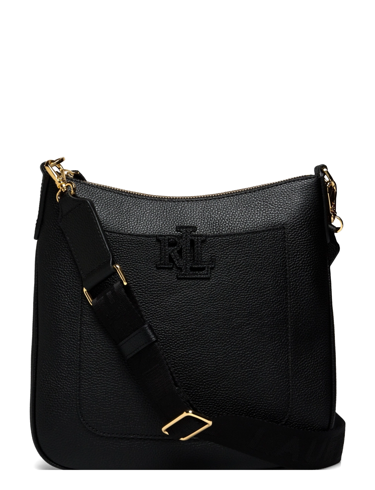 Lauren Ralph Pebbled Leather Large Cameryn Crossbody, One Size, Bags, Schwarz - Crossbody Frauen