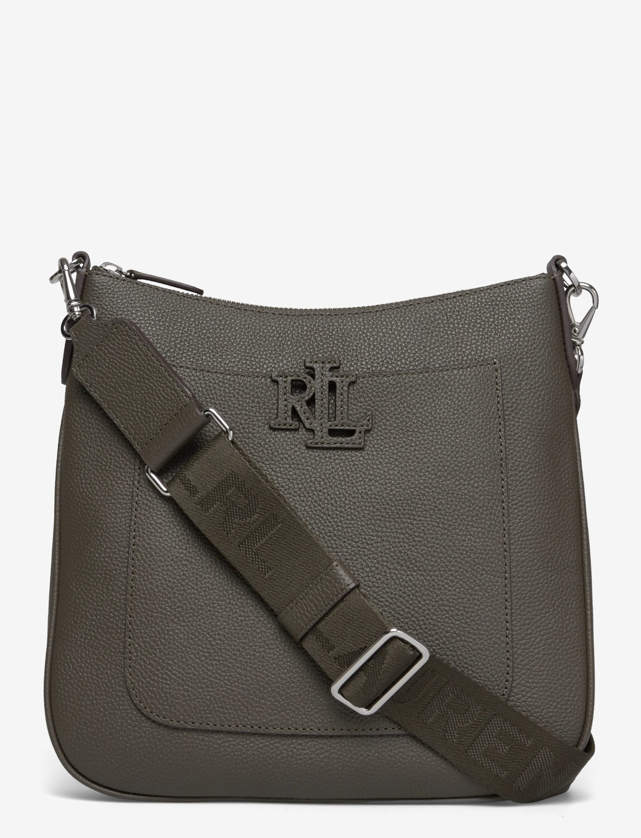 Lauren Ralph Lauren - Pebbled Leather Large Cameryn Crossbody - crossbody bags - dark olive - 0