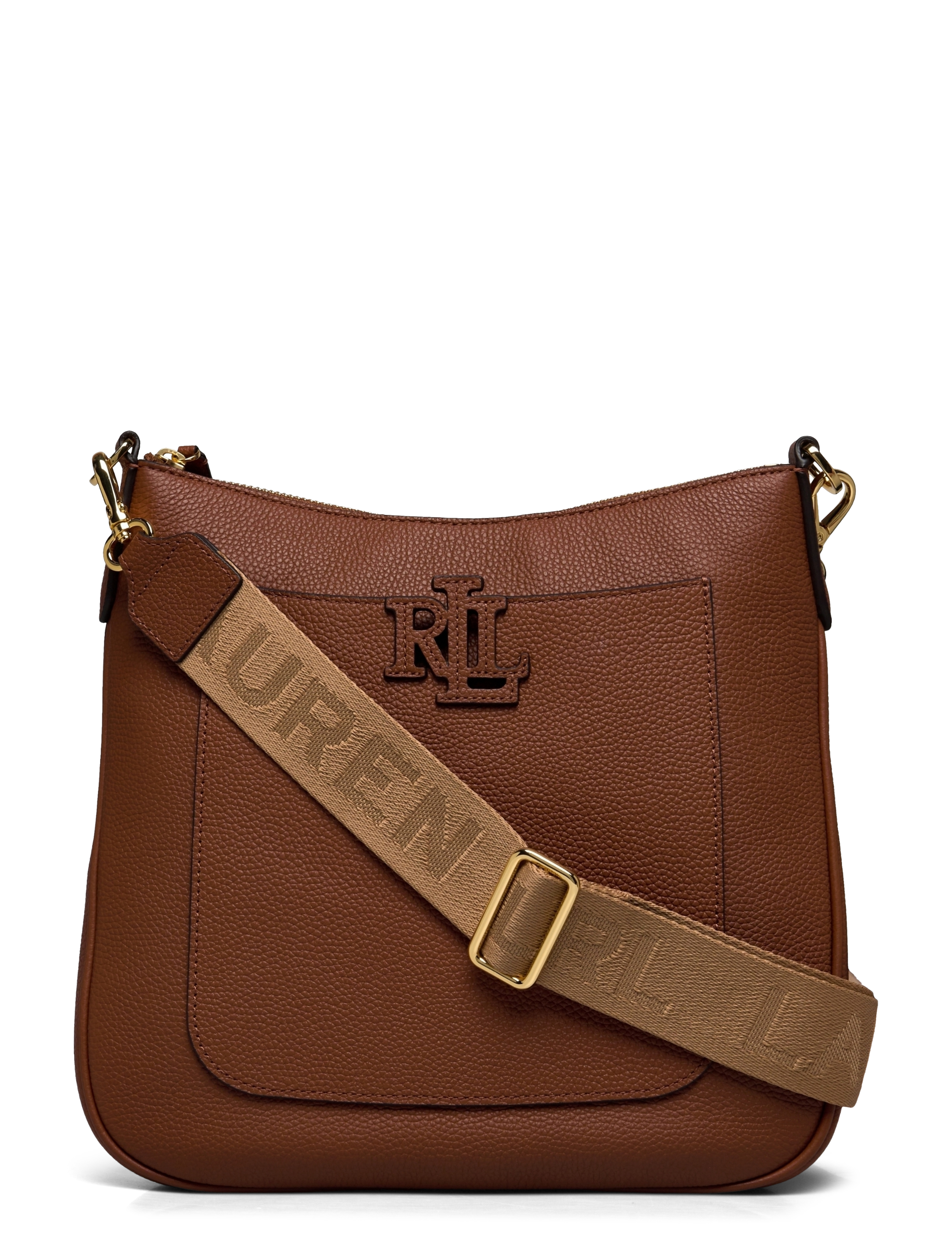 Lauren Ralph Lauren Pebbled Leather Large Cameryn Crossbody, Kvinder, Crossbody Taske, Brun, Str: ONE SIZE