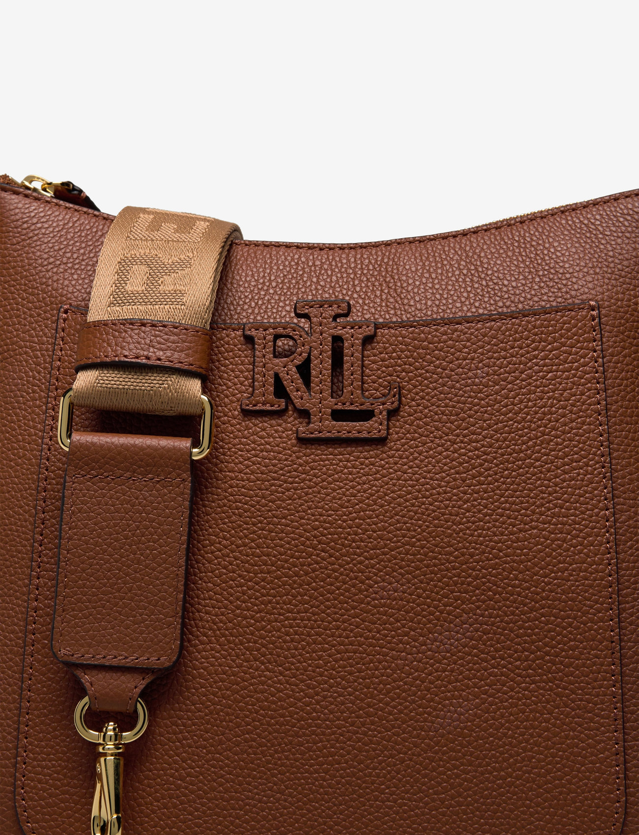 Lauren Ralph Lauren - PEBBLED LTHR/WEB-CAMERYN 27-CXB-LRG - umhängetaschen - lauren tan - 3