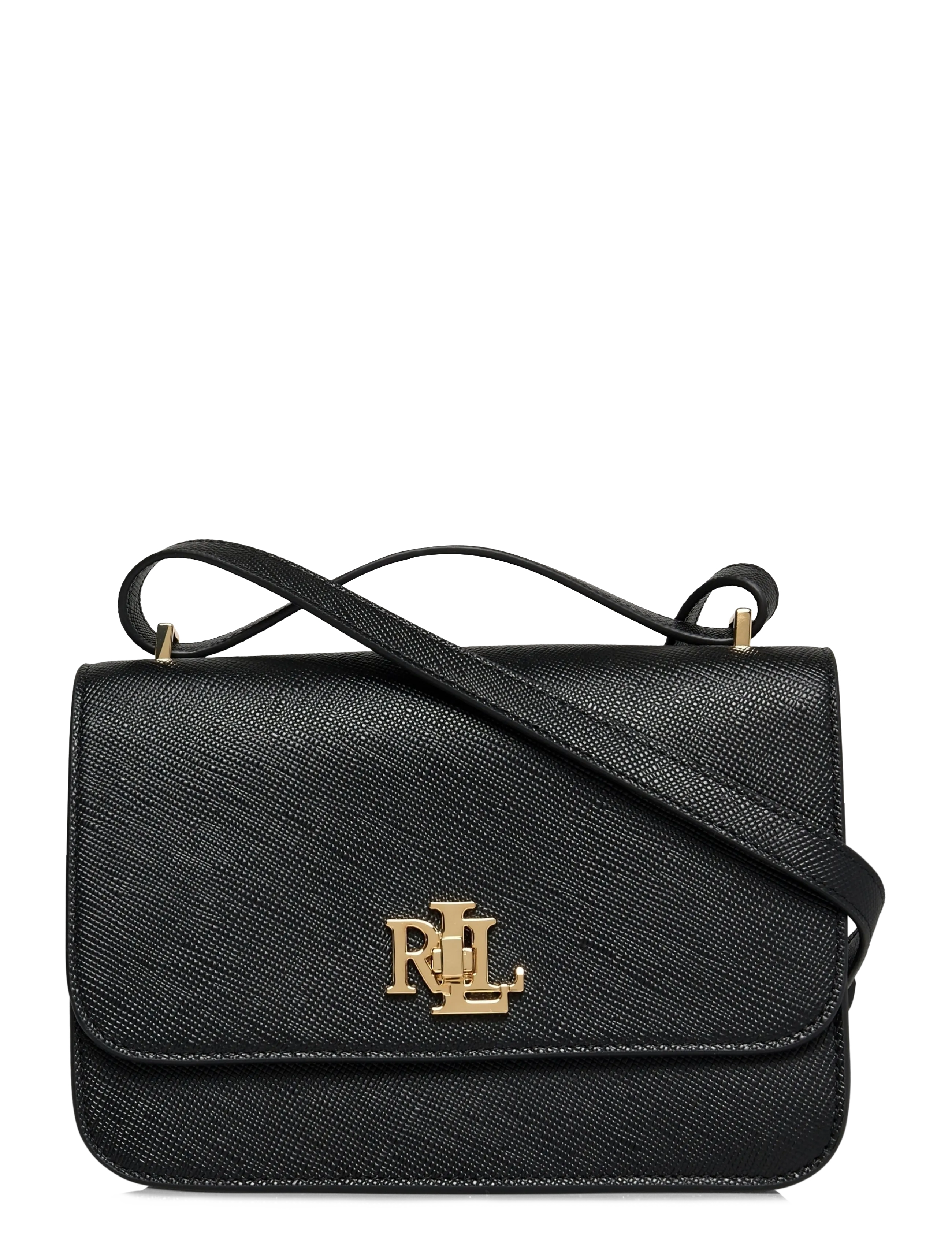 Lauren Ralph Lauren Crosshatch Leather Medium Sophee Bag - Väskor - BLACK / black