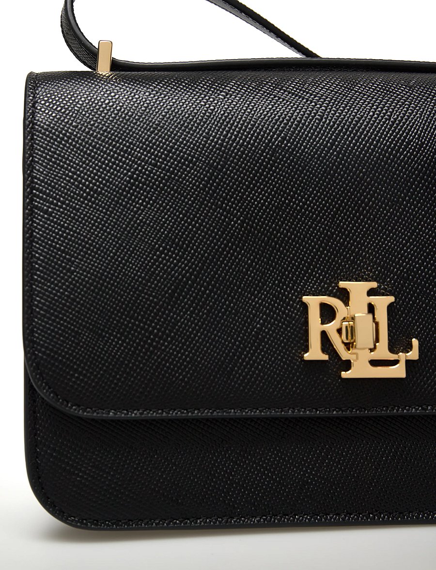 Lauren Ralph Lauren - Crosshatch Leather Medium Sophee Bag - crossbody kotid - black - 3