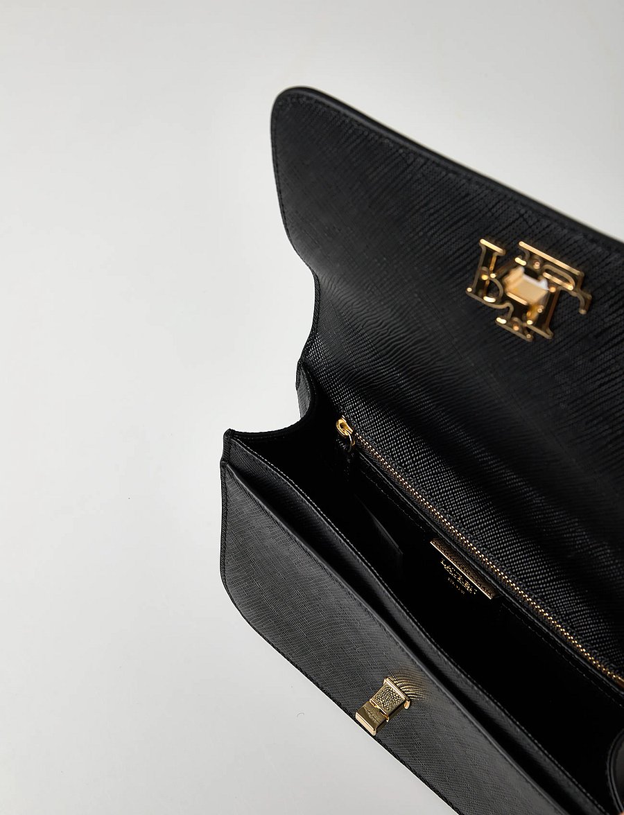 Lauren Ralph Lauren - Crosshatch Leather Medium Sophee Bag - crossbody kotid - black - 4
