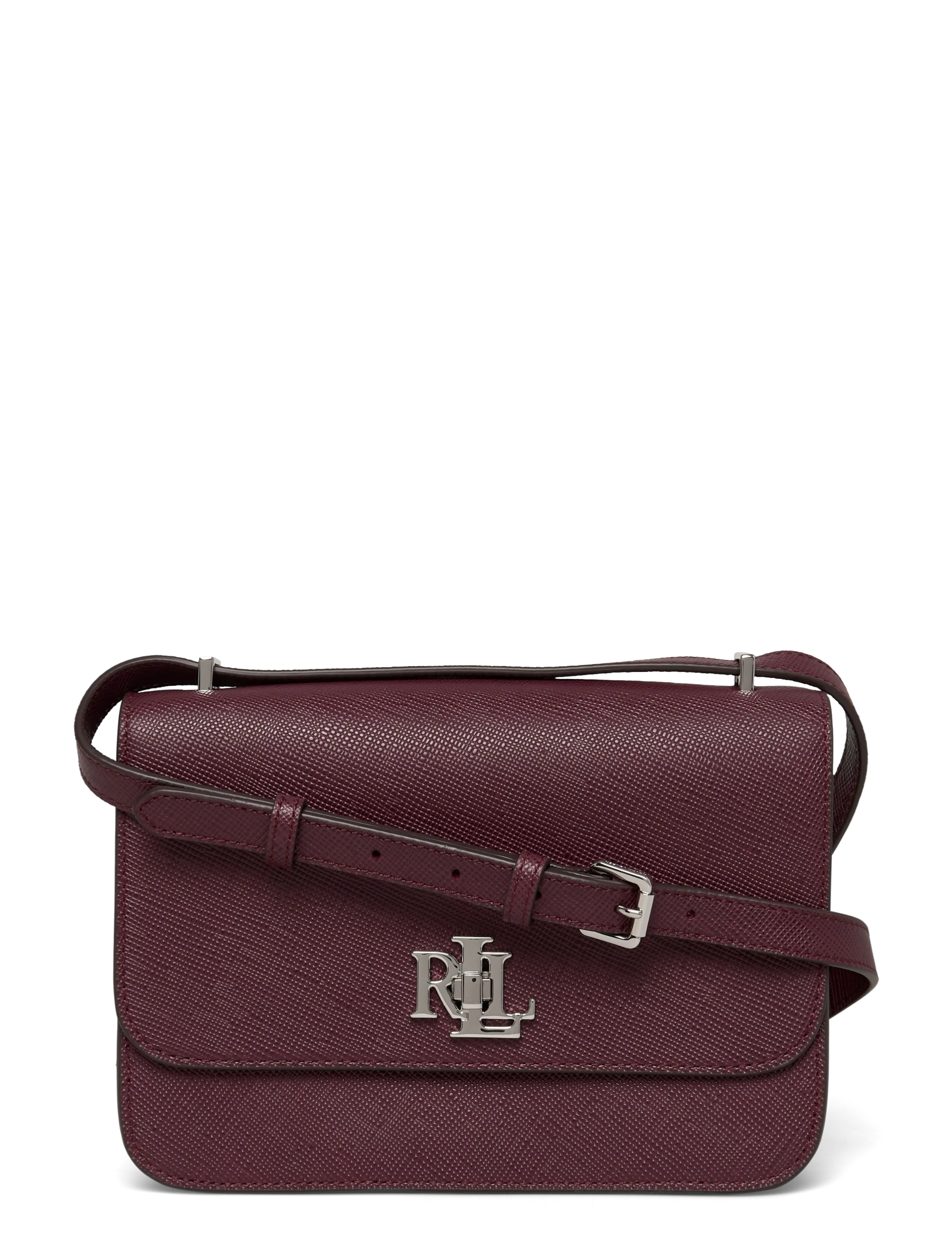 Lauren Ralph Lauren Crosshatch Leather Medium Sophee Bag - Tasker - DARK GARNET / burgundy