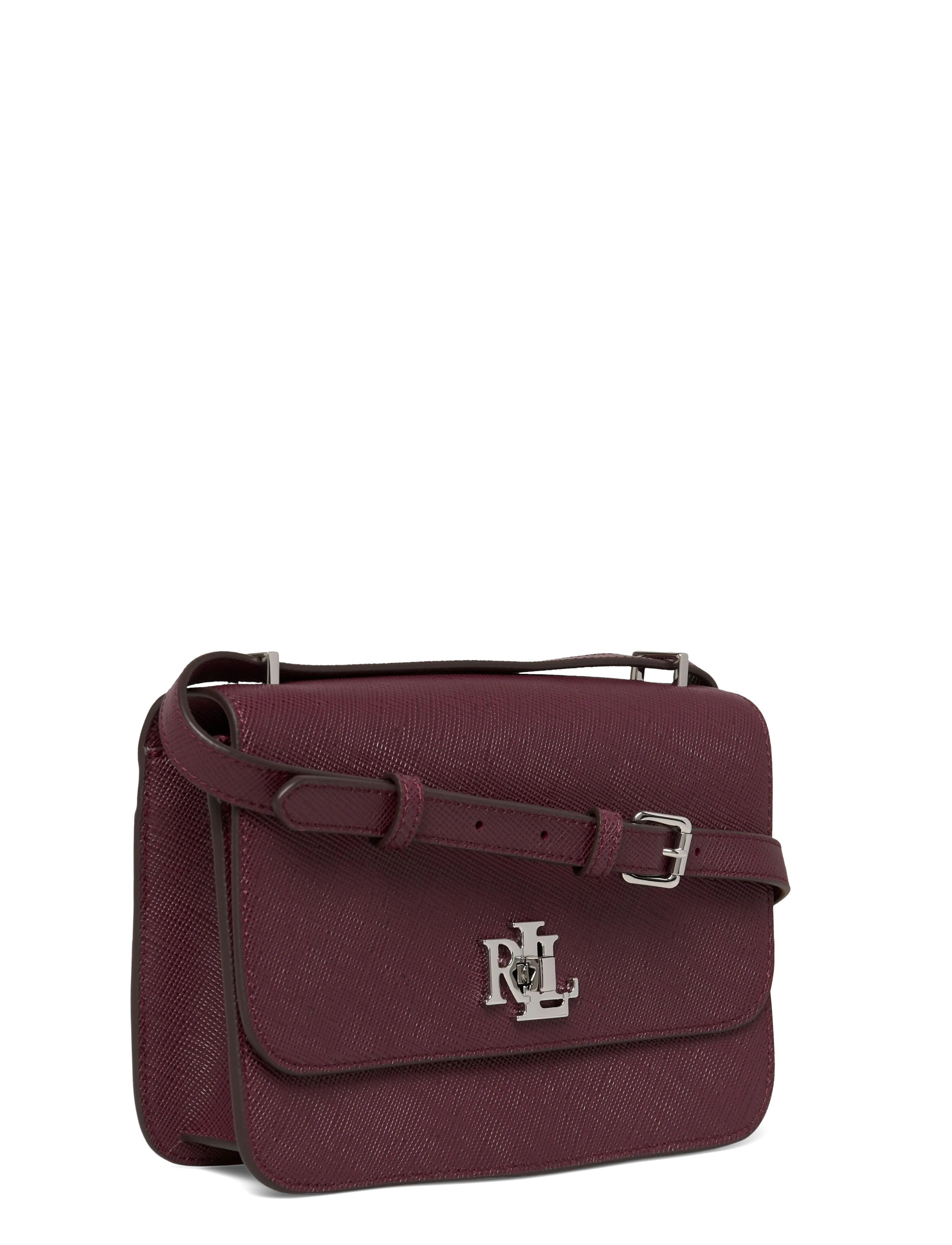Lauren Ralph Lauren - Crosshatch Leather Medium Sophee Bag - crossbody bags - dark garnet - 2