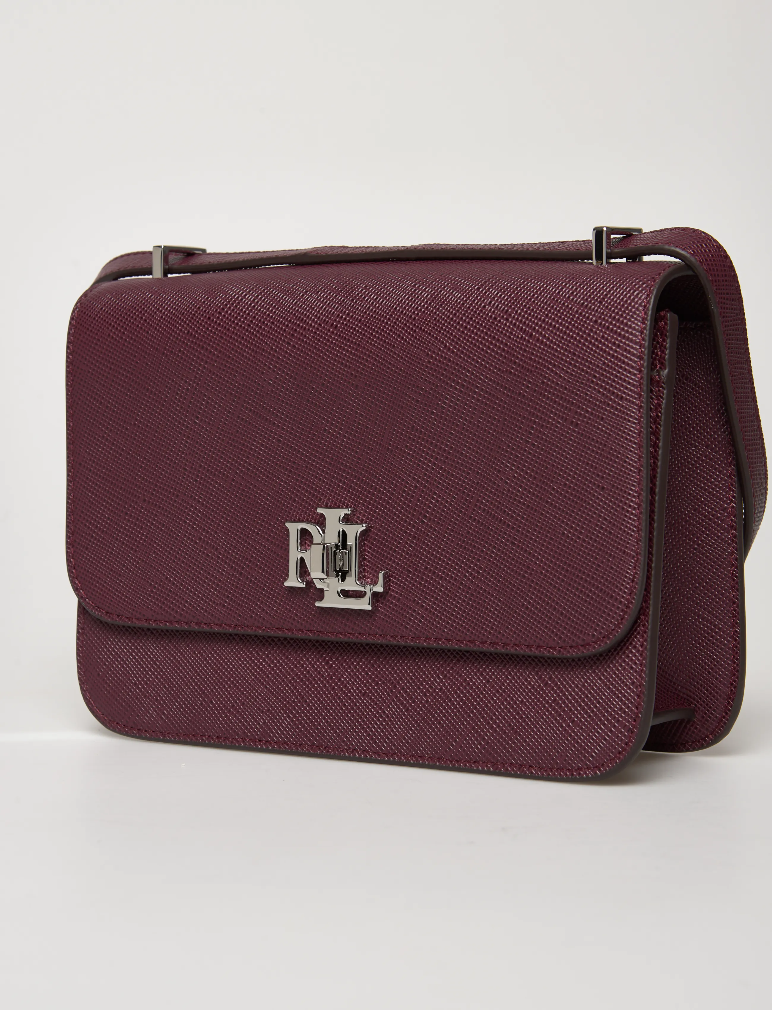 Lauren Ralph Lauren - Crosshatch Leather Medium Sophee Bag - crossbody bags - dark garnet - 3