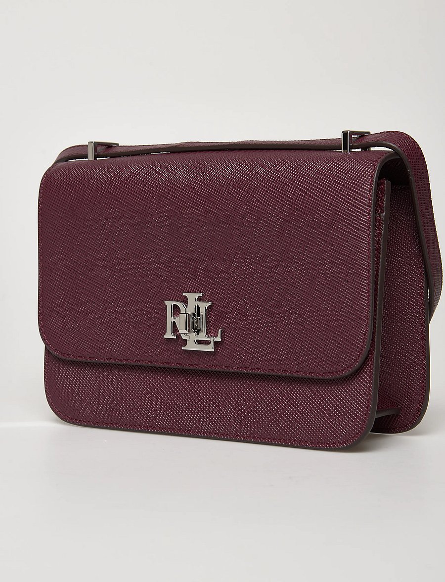 Lauren Ralph Lauren - Crosshatch Leather Medium Sophee Bag - crossbody bags - dark garnet - 3