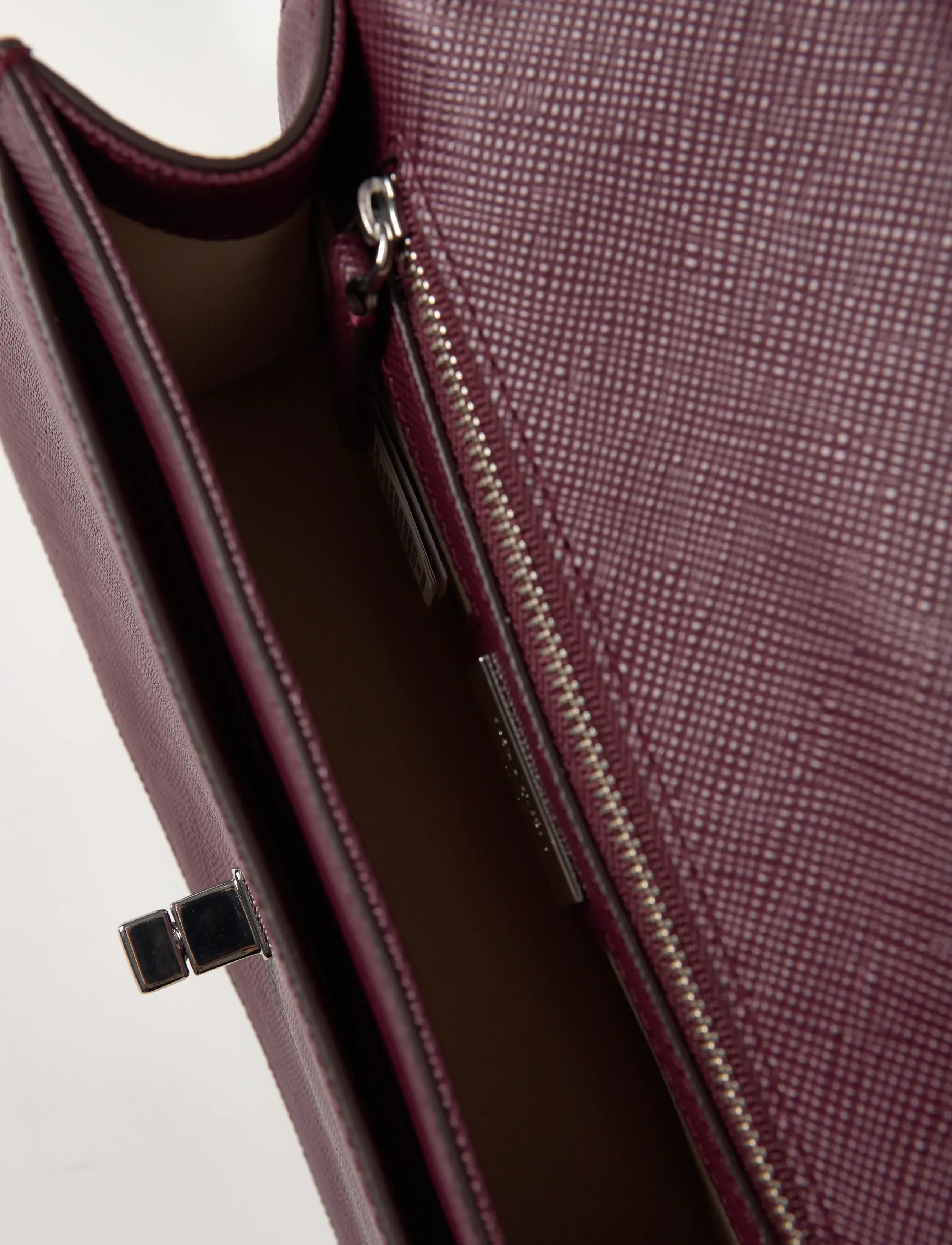 Lauren Ralph Lauren - Crosshatch Leather Medium Sophee Bag - crossbody bags - dark garnet - 4