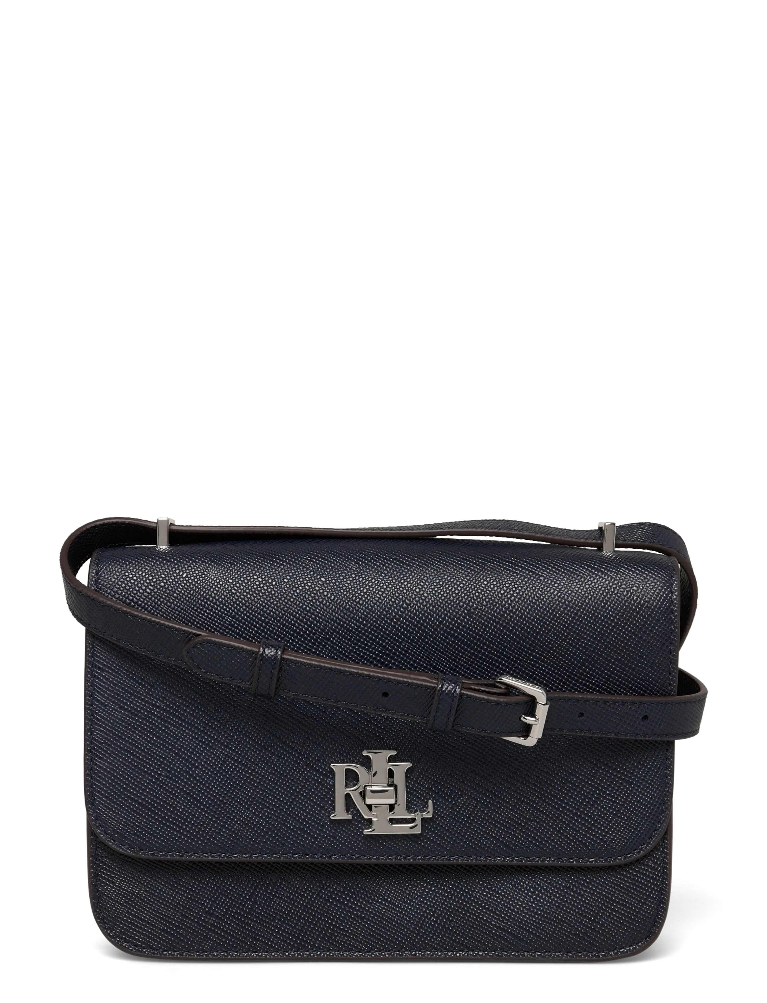 Lauren Ralph Lauren Crosshatch Leather Medium Sophee Bag - Väskor - LAUREN NAVY / black