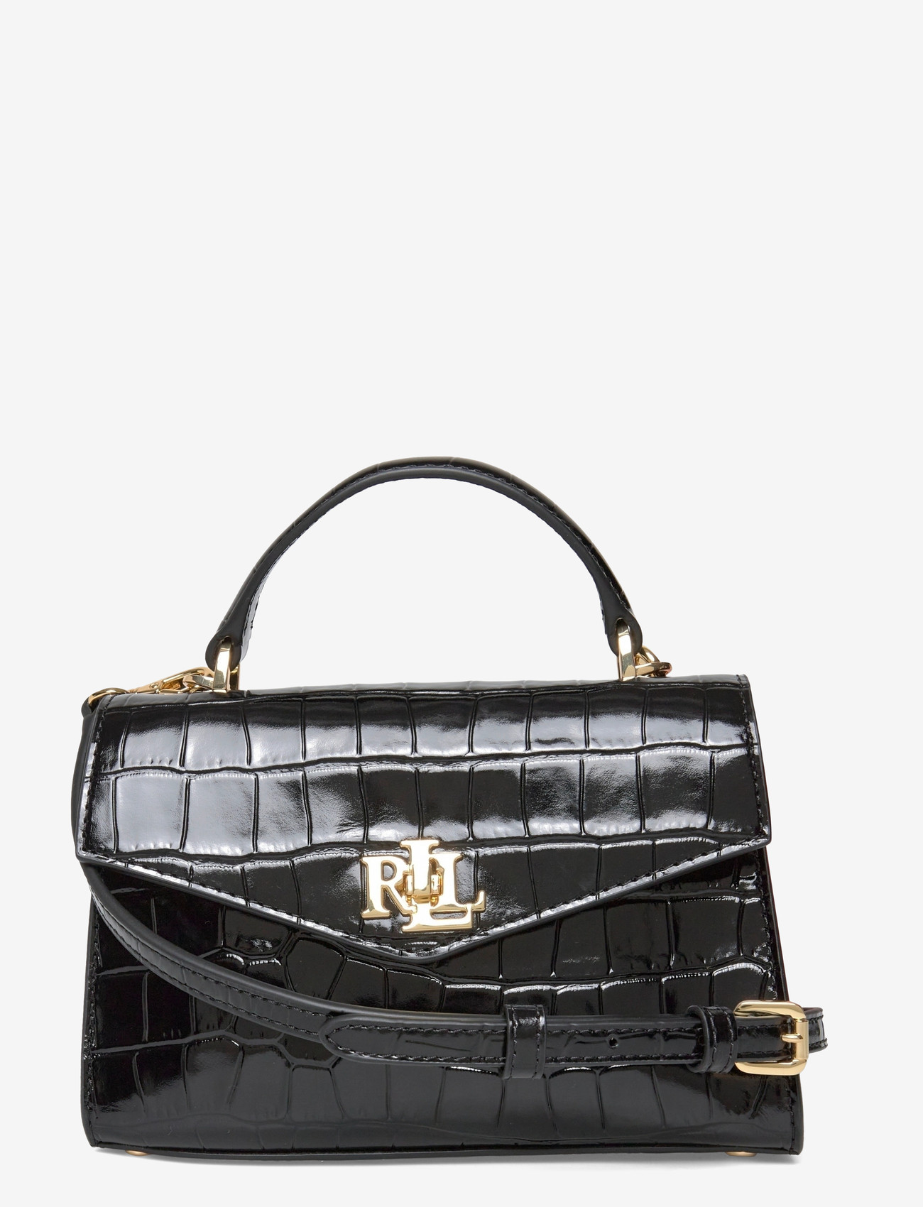 Lauren Ralph Lauren - Crocodile-Embossed Small Farrah Satchel - besondere anlässe - black - 0