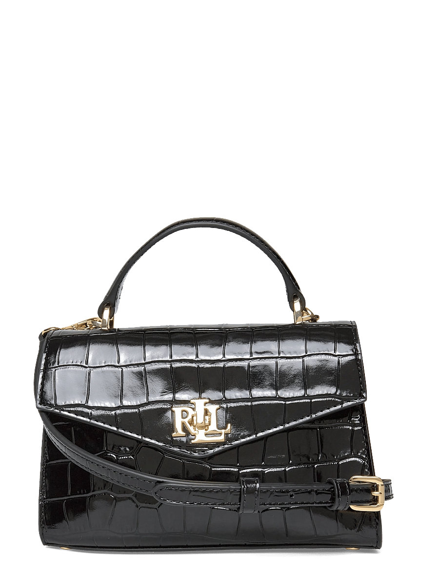 Lauren Ralph Lauren - Crocodile-Embossed Small Farrah Satchel - black - 0