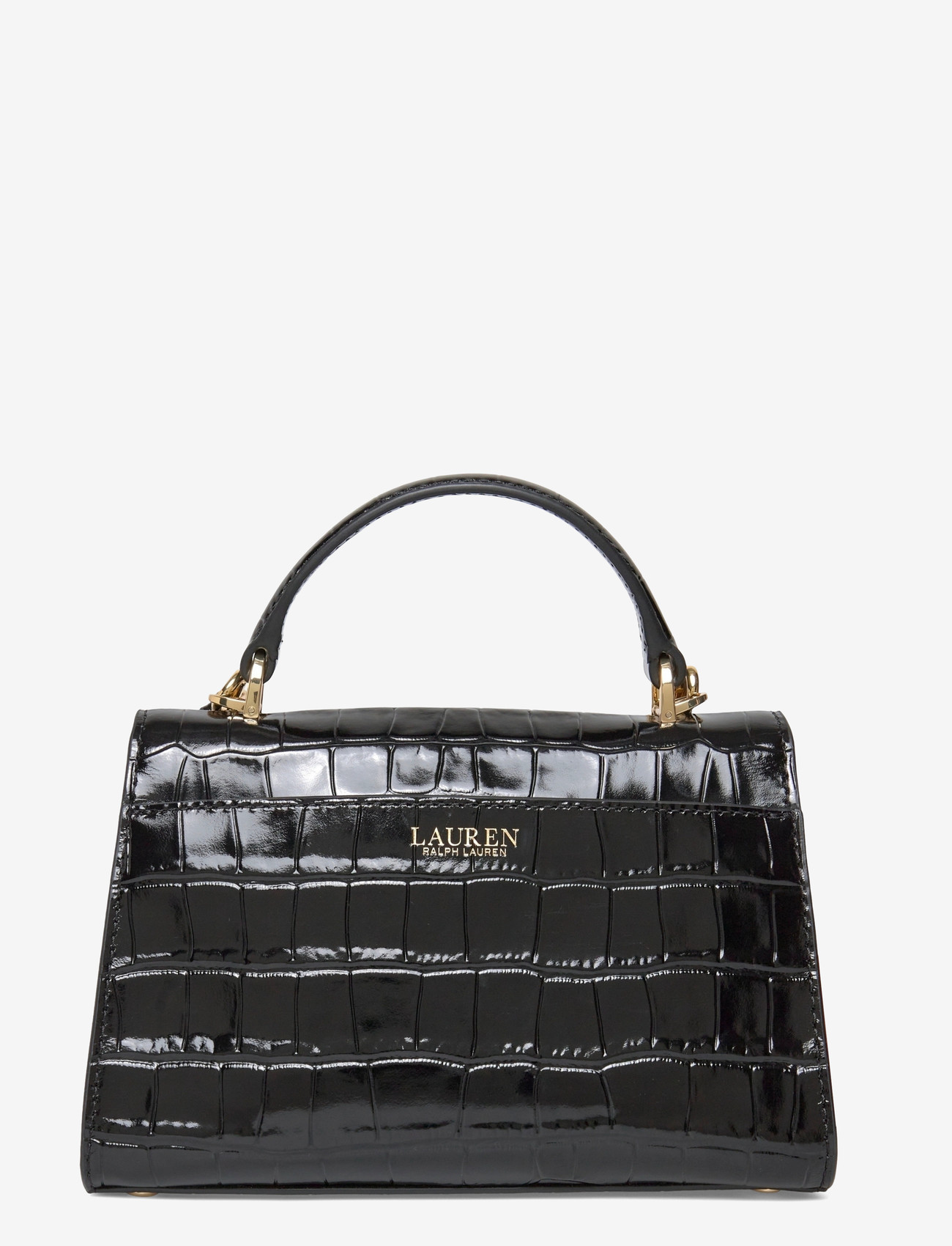 Lauren Ralph Lauren - Crocodile-Embossed Small Farrah Satchel - besondere anlässe - black - 1